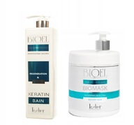 Lecher BIOEL KERATIN šampón + maska ​​na regeneráciu a hydratáciu 1000ml 2ks
