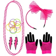 SET retro 80-tych rokov NEON GLOVES MITTES náramky ČELENKA karneval SET retro 80-tych rokov NEON GLOVES MITTES náramky ČELENKA karneval