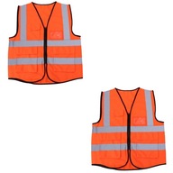 2x Hi-Vis vesta s vreckami.Reflexná vesta