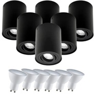6x stropné svietidlo Spot Tube Black + 6xGU10 stud 6x stropné svietidlo Spot Tube Black + 6xGU10 stud