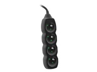 TRACER PowerCord predlžovací kábel 3m 4 zásuvky, čierny