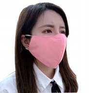 Bavlnená maska ​​na gumičke, bezpečná ružová