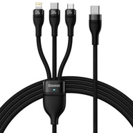 Kábel Baseus 3v1 USB-C Lightning MicroUSB 100W 1.5 Kábel Baseus 3v1 USB-C Lightning MicroUSB 100W 1.5