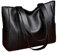 Veľká klasická čierna kožená taška formátu A4