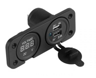 Autonabíjačka, 2 x USB zásuvka + voltmeter Autonabíjačka, 2 x USB zásuvka + voltmeter