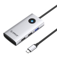 HUB 5v1 dokovacia stanica Orico USB-C HDMI 2xUSB strieborná