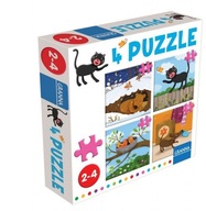 Puzzle s mačkou 4, 6, 9, 12 dielikov. pre deti 2+ Puzzle s mačkou 4, 6, 9, 12 dielikov. pre deti 2+