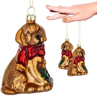 KPL. 3 ks Psy s mašľou - čačky na vianočný stromček - vianočný prívesok