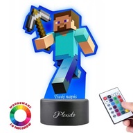 UV stolná lampa Led socha Minecraft hra Steve s plexiskom krompáčom UV stolná lampa Led socha Minecraft hra Steve s plexiskom krompáčom