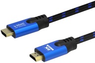 3m HDMI v2.1 zlatý AWG30 FullHD 8K 3D opletený kábel