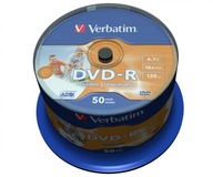 VERBATIM DVD-R disky 4,7GB 16x 50 ks CB NA TLAČ