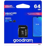 PAMÄŤOVÁ KARTA GOODRAM 64 GB MICRO SD HC CLASS 10 PAMÄŤOVÁ KARTA GOODRAM 64 GB MICRO SD HC CLASS 10