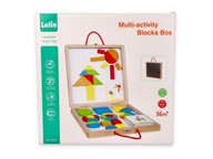 Magnetické puzzle Drevená doska s blokmi Shapes Chalk Lelin Magnetické puzzle Drevená doska s blokmi Shapes Chalk Lelin