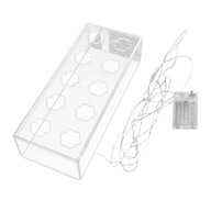 Akrylová váza na kvety 25x10x6,5cm LED svetlo Akrylová váza na kvety 25x10x6,5cm LED svetlo