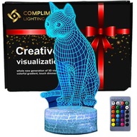 3D USB LED nočná lampa + darček na diaľkové ovládanie Kitty Cat 3D USB LED nočná lampa + darček na diaľkové ovládanie Kitty Cat