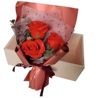 Mydlová kytica večná krabička na kvety ruží ako darček