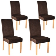 POTAHY NA STOLIČKY, veľkosť XL, elastický zamat TESS, 4 ks, hnedé POTAHY NA STOLIČKY, veľkosť XL, elastický zamat TESS, 4 ks, hnedé