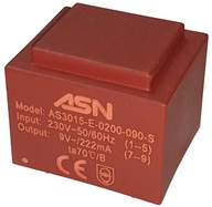 9V 2W EI30 transformátor pre PCB zapuzdrené ASN