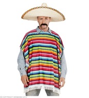 Mexický kostým Farebné mexické pončo