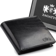 Pánska kožená peňaženka malá čierna predĺžená peňaženka RFID ochrana ZAGATTO Pánska kožená peňaženka malá čierna predĺžená peňaženka RFID ochrana ZAGATTO