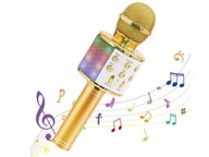 Farebný karaoke LED mikrofón s meničom hlasu