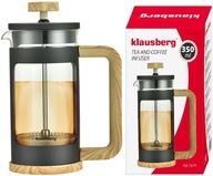 Piestový spařovač na kávu, čaj, 350ml, French Press KLAUSBERG džbán Piestový spařovač na kávu, čaj, 350ml, French Press KLAUSBERG džbán