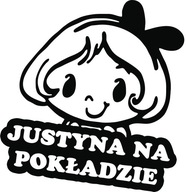 Nálepka JUSTYNA V AUTE 18x15 farieb Nálepka JUSTYNA V AUTE 18x15 farieb