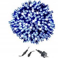VIANOČNÉ SVIETIDLÁ 16 m HRUBÉ MODRÉ 200 LED + STUDENÝ BIELY BLESK + KONEKTOR VIANOČNÉ SVIETIDLÁ 16 m HRUBÉ MODRÉ 200 LED + STUDENÝ BIELY BLESK + KONEKTOR