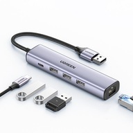 HUB USB 3.0 - Ethernet RJ-45 USB-C USB PD adaptér