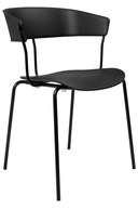 Čierna stolička JETT - polypropylén, kov