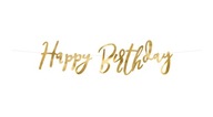 Zlatý banner Happy Birthday - Gold
