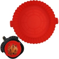 Červená 16 cm silikónová fritéza okrúhla rúra