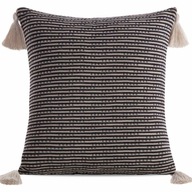 BOHO obliečka na vankúš 45x45 cm, čierna, strapce BOHO obliečka na vankúš 45x45 cm, čierna, strapce