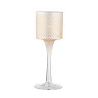 Elegantný sklenený svietnik na nohe Glamour, 20 cm Elegantný sklenený svietnik na nohe Glamour, 20 cm