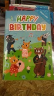 Hudobná narodeninová pohľadnica 13x19 hrajúcich zvieratiek s prianím