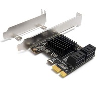 Adaptér radiča PCI-E karta 1x na 4x SATA 3