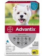 Bayer Advantix na kliešte blchy 4x1ml psy 4-10kg