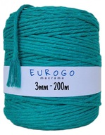 SMARAMADOVÁ BAVLNENÁ Šnúrka PRE MACRAME 200m 3mm SMARAMADOVÁ BAVLNENÁ Šnúrka PRE MACRAME 200m 3mm