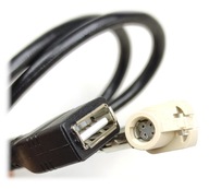 FAKRA HSD konektor 90° samec vodovomodrý USB zásuvka 1m