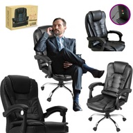 Elegantné otočné kancelárske kreslo s masážou, čierna