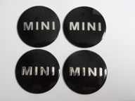 4x hliníkové nálepky na čiapky MINI 56 mm, čierne