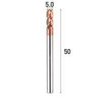 VHM tvrdokovová fréza 4p 5 mm stopka 6 mm TiAlN 55HRC CNC