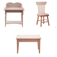 3x Drevená ručne vyrobená stolička Stôl