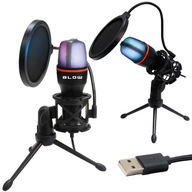 POČÍTAČOVÝ MIKROFÓNOVÝ KONDENZÁTOR HRY FILTER KARAOKE STATÍVOVÝ FILTER USB RGB