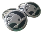 Stredové kryty pre Škoda 56 mm čierno - strieborné Stredové kryty pre Škoda 56 mm čierno - strieborné