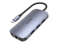 Hub USB Type-C -> USB 3.1 x3 RJ-45 HDMI čítačka
