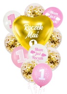 Balónikový set ROK + MENO 1. oslávenkyňa Balónikový set ROK + MENO 1. oslávenkyňa