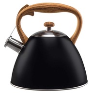 Oceľová kanvica s píšťalkou, 3 L, čierna, indukcia Oceľová kanvica s píšťalkou, 3 L, čierna, indukcia