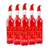 5x Darčeková fľaša s vianočnou potlačou Futura 500 ml na vodku moonshine
