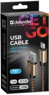 Kábel USB Defender AM-micro BM 1m 2.1A zlatý Kábel USB Defender AM-micro BM 1m 2.1A zlatý